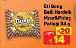 Eti Gong Ballı Hardallı Mısır&Pirinç Patlağı 34 g