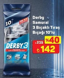 Derby Samurai 3 Bıçaklı Tıraş Bıçağı 10'lu