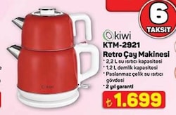 Kiwi KTM-2921 Retro Çay Makinesi