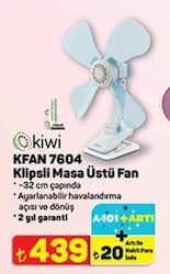 Kiwi KFAN 7604 Klipsli Masa Üstü Fan
