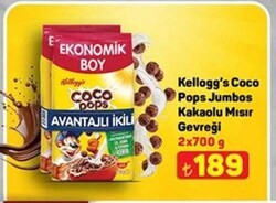 Kellogg's Coco Pops Jumbos Kakaolu Mısır Gevreği 2x700 g