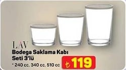 Lav Bodega Saklama Kabı Seti 3'lü 240-340-510 cc