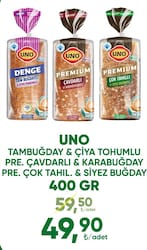 Uno Denge Tam Buğdaylı ve Çiya Tohumlu Ekmek 400 gr