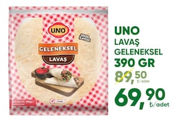 Uno Geleneksel Lavaş 25 cm 6'lı 390 gr