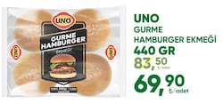Uno Gurme 4'lü 440 gr Hamburger Ekmeği