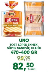Uno Tost Süper Ekmek/Süper Ekmek Sandviç Klasik 470-400 gr