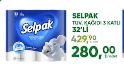Selpak 3 Katlı Tuvalet Kağıdı 32'li
