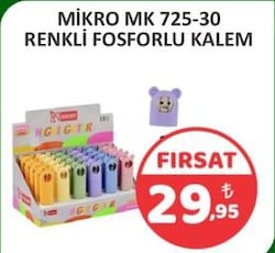 Mikro Fosforlu Kalem Ayıcık Renkli MK-725 - 1 Renk