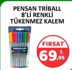 Pensan Triball 1003 8 Renk Tükenmez Kalem