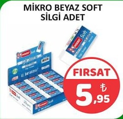 Mikro Beyaz Soft Silgi Adet 