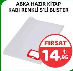 Abka Hazır Kitap Kabı Renkli Blister 5'li 