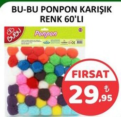 Bu-Bu Ponpon Karışık Renk 60'lı 