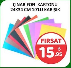 Çınar Fon Kartonu 24X34 10Lu A4