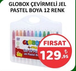 Globox Çevirmeli 12'li Jel Pastel Boya