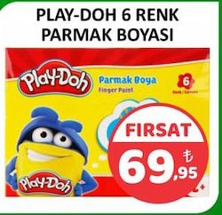 Play-Doh 6 Renk Parmak Boyası 