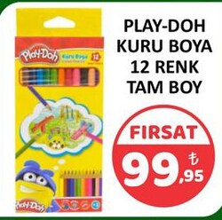 Play-Doh PLAY-KU001 Tam Boy 12'li Kuru Boya Seti