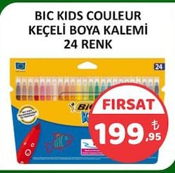 Bic Kid Couleur Ultra Yıkanabilir 24'lü Keçeli Kalem Seti