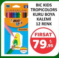 Bic Tropicolors 12'li Kuru Boya Seti