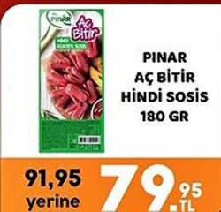 Pınar Aç Bitir Hindi Sosis 180 gr