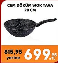 Cem Döküm Wok Tava 28 cm