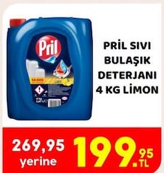 Pril Sıvı Bulaşık Deterjanı Limonlu 4 kg