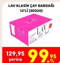 Lav Klasik Çay Bardağı 12'li