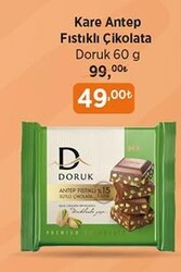 Doruk Kare Antep Fıstıklı Çikolata 60 g