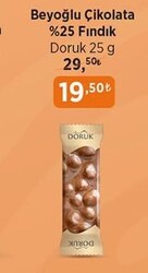 Doruk %25 Fındık Beyoğlu Çikolata 25 g