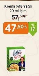 İçim %18 Yağlı Krema 