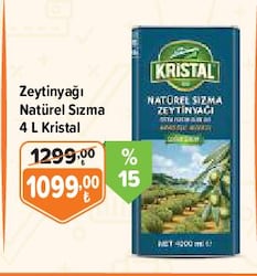 Kristal Natürel Sızma Zeytinyağı 4 l