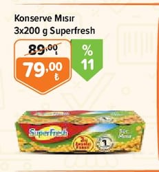 Superfresh Konserve Mısır 3x200 g