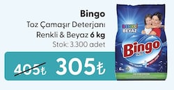 Bingo Matik Renkli Beyaz 6 kg Toz Deterjan