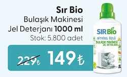 Sır Bio Bitki Özlü Bulaşık Makinesi Jel Deterjanı 40 Yıkama 1 lt