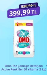 Omo Active Renkliler için 9 kg Toz Deterjan