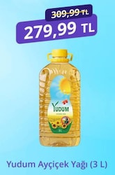 Yudum Ayçiçek Yağı 3 lt