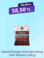 Kahve Dünyası Orta Kavrulmuş Türk Kahvesi 100 gr
