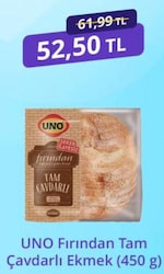 Uno Fırından 450 gr Tam Çavdarlı Ekmek