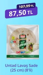 Untad Lavaş Sade 25 cm 8'li
