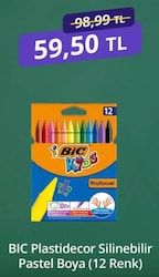 Bic Kids Plastidecor Silinebilir 12'li Pastel Boya