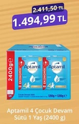 Aptamil 4 Çocuk Devam Sütü 1200 gr 2 Adet