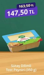 Sütaş 350 gr Dilimli Tost Kaşar Peynir