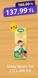 Sütaş Muzlu Süt (12 x 200 ml)