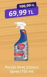 Porçöz Extra Güçlü Pas ve Kireç Çözücü Sprey 750 ml
