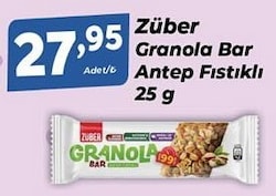Züber Antep Fıstıklı Granola Bar 25 gr