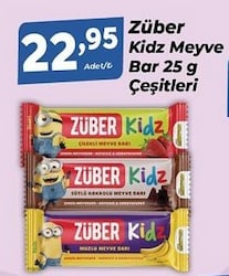 Züber Glutensiz Kidz Muzlu Meyve Barı 25 gr