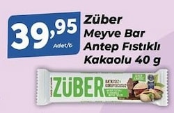 Züber Antep Fıstıklı & Kakaolu Meyveli Bar 40 gr