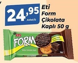 Eti Form Bitter Çikolata Kaplamalı Lifli Bisküvi 50 gr