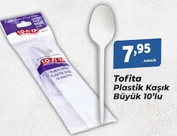Tofita Plastik Kaşık Büyük 10'lu