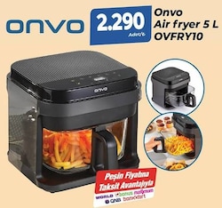 Onvo OVFRY10 Cam AirFryer 5 lt Yağsız Fritöz