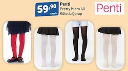 Penti Pretty Kız Çocuk Micro 40 Külotlu Çorap